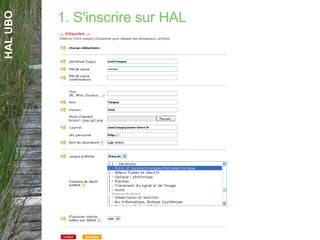 HALUBO
1. S'inscrire sur HAL
 