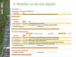 HALUBO
3. Modifier un de ses dépôts
 