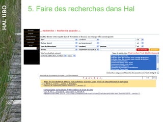HALUBO
5. Faire des recherches dans Hal
 