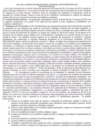 2013   Acta de la sesion de pleno del 16 de mayo. Pedrezuela