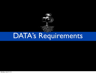 DATA’s Requirements
Monday, June 10, 13
 