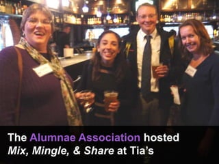 The Alumnae Association hosted
Mix, Mingle, & Share at Tia’s
 