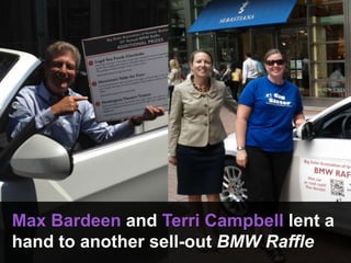 Max Bardeen and Terri Campbell lent a
hand to another sell-out BMW Raffle
 
