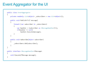 Event Aggregator for the UI
 