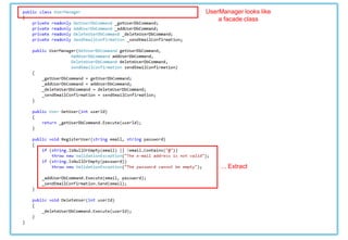 UserManager looks like
a facade class
... Extract
 