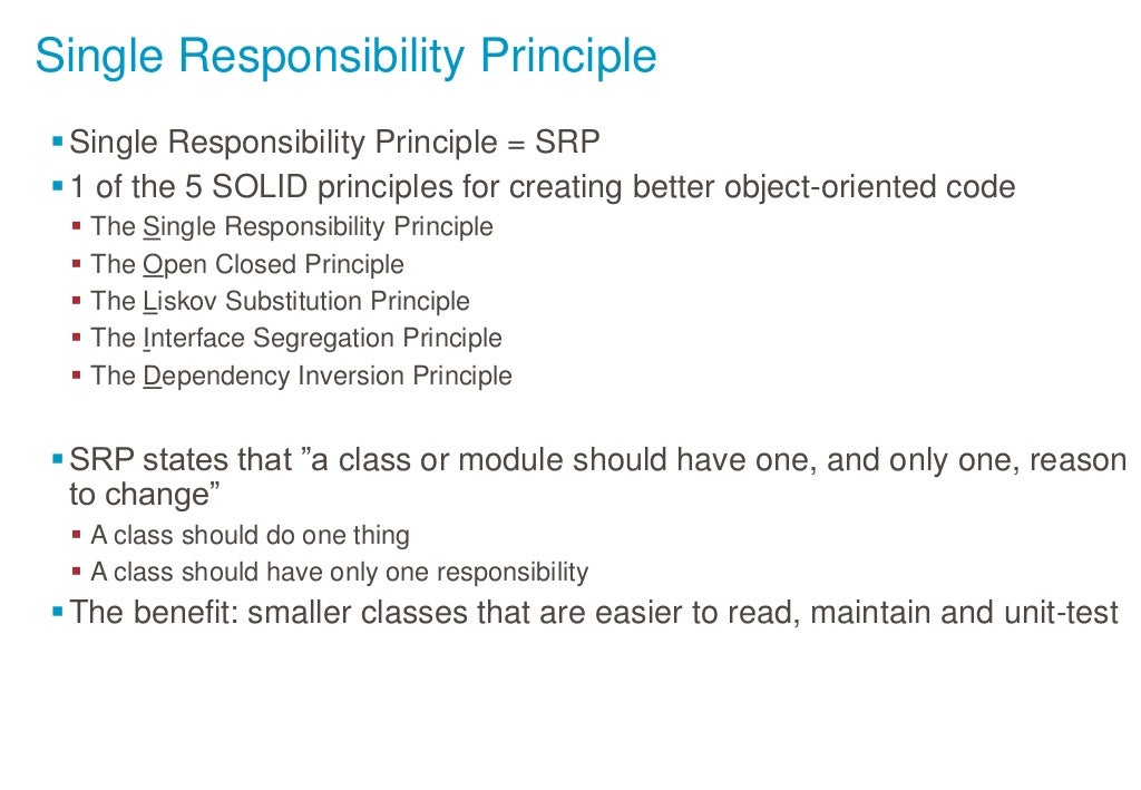 srp single responsibility principle srp single responsibility principle