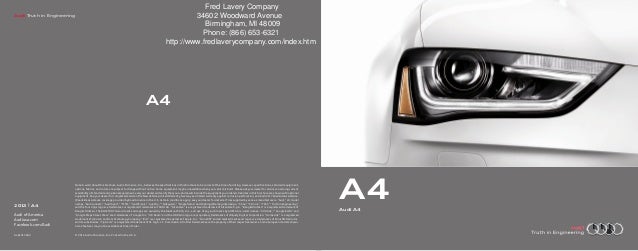 2013 Audi A4 Brochure Mi Detroit Audi Dealer