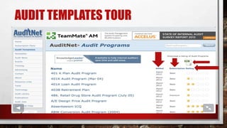 AUDIT TEMPLATES TOUR

 