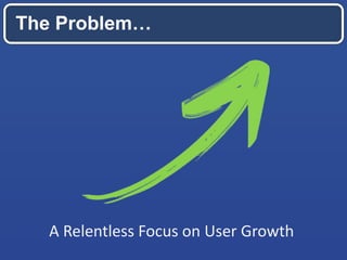 The Problem…
A Relentless Focus on User Growth
 