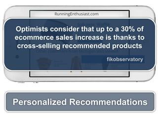 Optimists consider that up to a 30% of
ecommerce sales increase is thanks to
cross-selling recommended products
fikobservatory
Personalized Recommendations
 