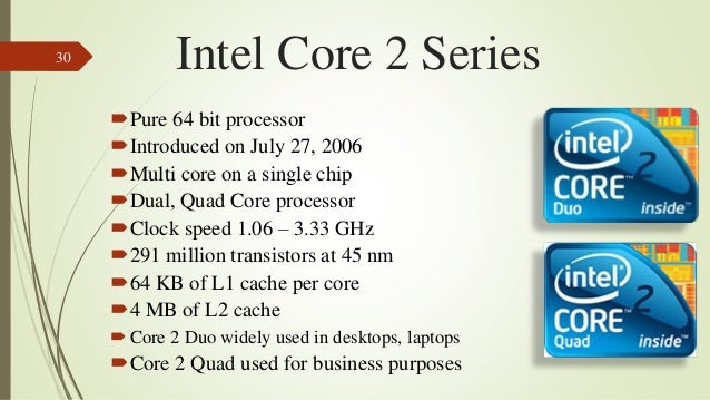 Evolution of Intel Processors