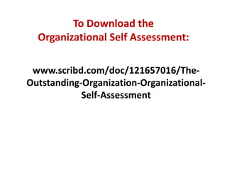 Commit to Becoming an Outstanding Organization