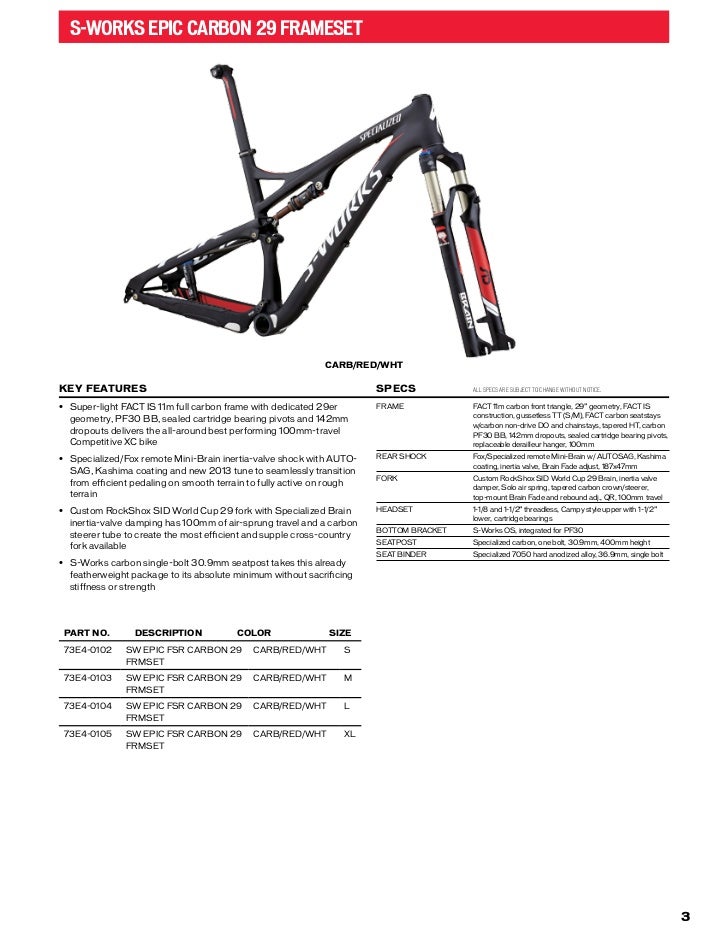 geometrie specialized epic