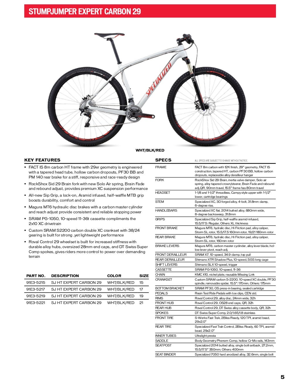 specialized bike parts catalog