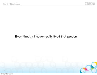 Even though I never really liked that person




     10


Monday, 4 February 13
 