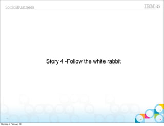 Story 4 -Follow the white rabbit




     40


Monday, 4 February 13
 