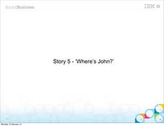 Story 5 - ‘Where’s John?’




     48


Monday, 4 February 13
 