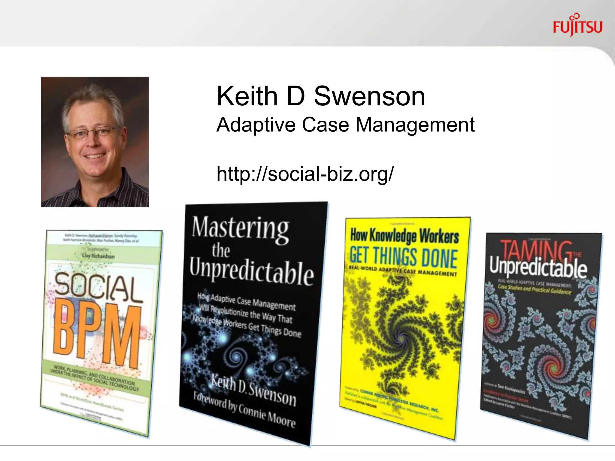 Keith D Swenson
Adaptive Case Management
http://social-biz.org/
 