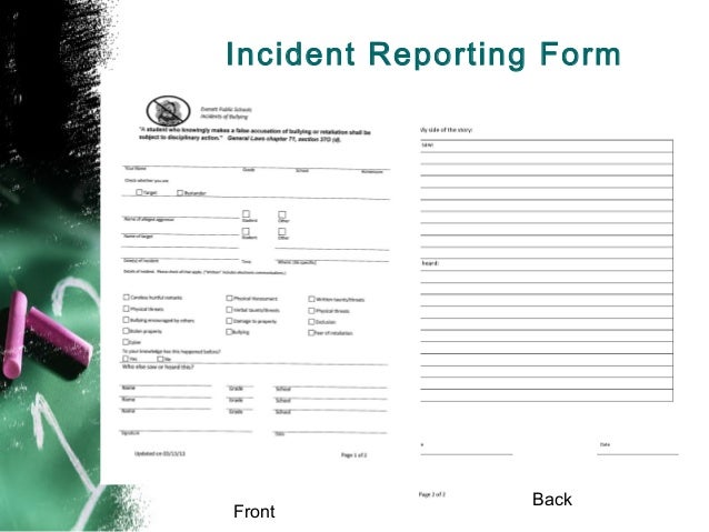 2013 bullying cyber bullying prevention bully incident report form