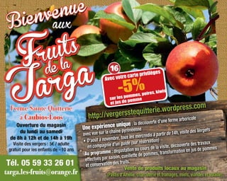 Avec votre carte privilèges
-5%
sur les pommes, poires, kiwis
et jus de pomme
16
 