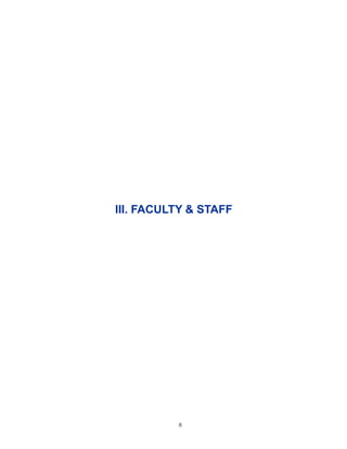 8 
III. FACULTY & STAFF 
 
