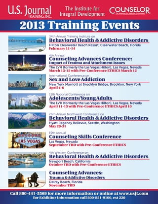 US Journal Training 2013 Conference Schedule