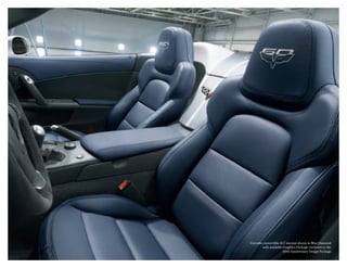 Corvette convertible 4LT interior shown in Blue Diamond
with available Graphics Package, exclusive to the
60th Anniversary Design Package.
 