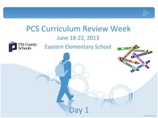 PCS Curriculum Review Week
Day 1
June 18-22, 2013
Eastern Elementary School
 