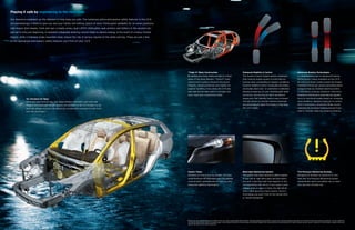 Playing it safe by engineering to the next level.
Our obsessive engineers go the distance to help keep you safe. The numerous active and passive safety features in the CX-9
are painstakingly crafted to give you and your family one feeling: peace of mind. Three-point seatbelts for all seven positions,
side-impact door beams, front and rear crumple zones, dual LATCH child-safety seat anchors and tethers in the second row—
and we’re only just beginning. A standard collapsible steering column helps to absorb energy in the event of a heavy frontal
impact, while a foldaway brake assembly helps reduce the risk of serious injuries to the ankle and leg. These are just a few
of the specialized anticipatory safety features you’ll find on your CX-9.

“Triple H” Body Construction
By adding extra steel reinforcements to critical
areas of the body, Mazda’s “Triple H” body
construction system enhances structural
integrity, impact protection and rigidity for
superior handling. In key areas, the CX-9 also
uses high tensile steel, which is stronger and
more rigid than conventional steel.

Enhanced Stability & Control
The Traction Control System detects wheelspin,
then reduces engine power to help improve
traction when accelerating in slippery conditions.
Dynamic Stability Control† modulates the engine
and brakes when over- or understeer is detected,
helping to keep you on your intended path while
cornering. And during accident-avoidance
maneuvers, Roll Stability Control uses on-board
roll-rate sensors to monitor vehicle movement
and automatically apply the brakes to help keep
the CX-9 stable.

Advanced Braking Technologies
A comprehensive set of advanced braking
technologies comes standard on the CX-9.
An Anti-lock Brake System pulses the brakes
hundreds of times per second, preventing wheel
lockup to help you maintain steering control
in emergency braking situations. Electronic
Brakeforce Distribution automatically applies
force to individual brakes based on changing
road conditions, helping to keep you in control.
And in emergency situations, Brake Assist
automatically increases braking pressure if you
need it, thereby reducing stopping distance.

Clearer Vision
Standard on Grand Touring models, the auto
on/off Bi-Xenon HID headlights and LED daytime
running lights automatically provide you with
enhanced nighttime illumination.

Blind Spot Monitoring System‡
The system uses radar sensors to detect objects
in your left or right blind spots and then alerts
you with a warning light that appears in the
corresponding side mirror. If you signal a lane
change while an object is there, the light blinks
and a cabin warning chime sounds. And it’s
technology you won’t find on the Honda Pilot
or Toyota Highlander.

Tire-Pressure Monitoring System
Designed to monitor air pressure in real
time, the Tire-Pressure Monitoring System
automatically alerts you before one or more
tires become critically low.

Six Standard Air Bags*
Advanced dual front air bags that utilize inflators with both crash-zone and
driver’s-seat/passenger-weight sensors are standard on all CX-9 models—as are
dual side airbags and dual side-impact air curtains with coverage for both front
and rear passengers.

*Always wear your seat belt and secure children in the rear seats in appropriate child restraints. †Dynamic Stability Control (DSC) is an electronic system designed to help the driver maintain control under adverse conditions. It is not a substitute
for safe driving practices. Factors including speed, road conditions and driver steering input can all affect whether DSC will be effective in preventing loss of control. Please see your owner’s manual for further details. ‡Always check your
mirrors. Be aware of the traffic around you.

 