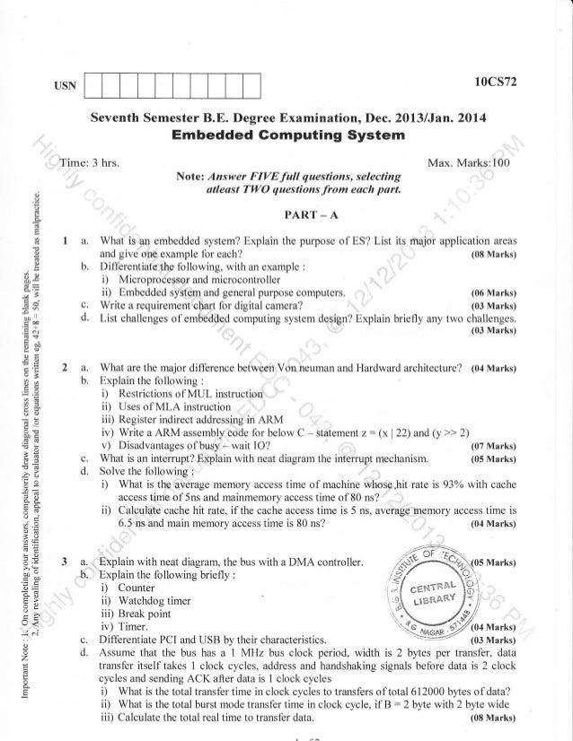 Operating system question paper vtu