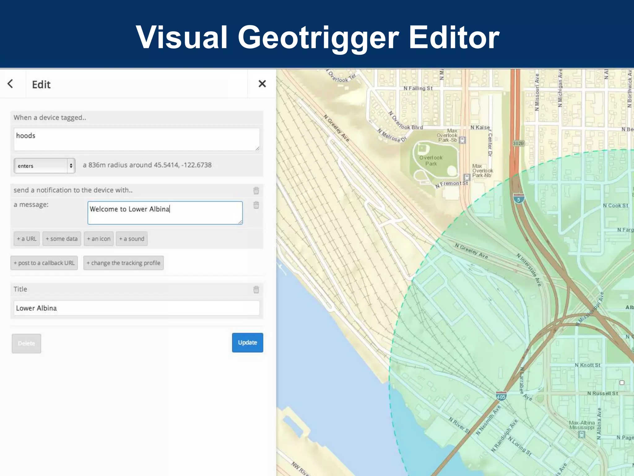 Visual Geotrigger Editor

 