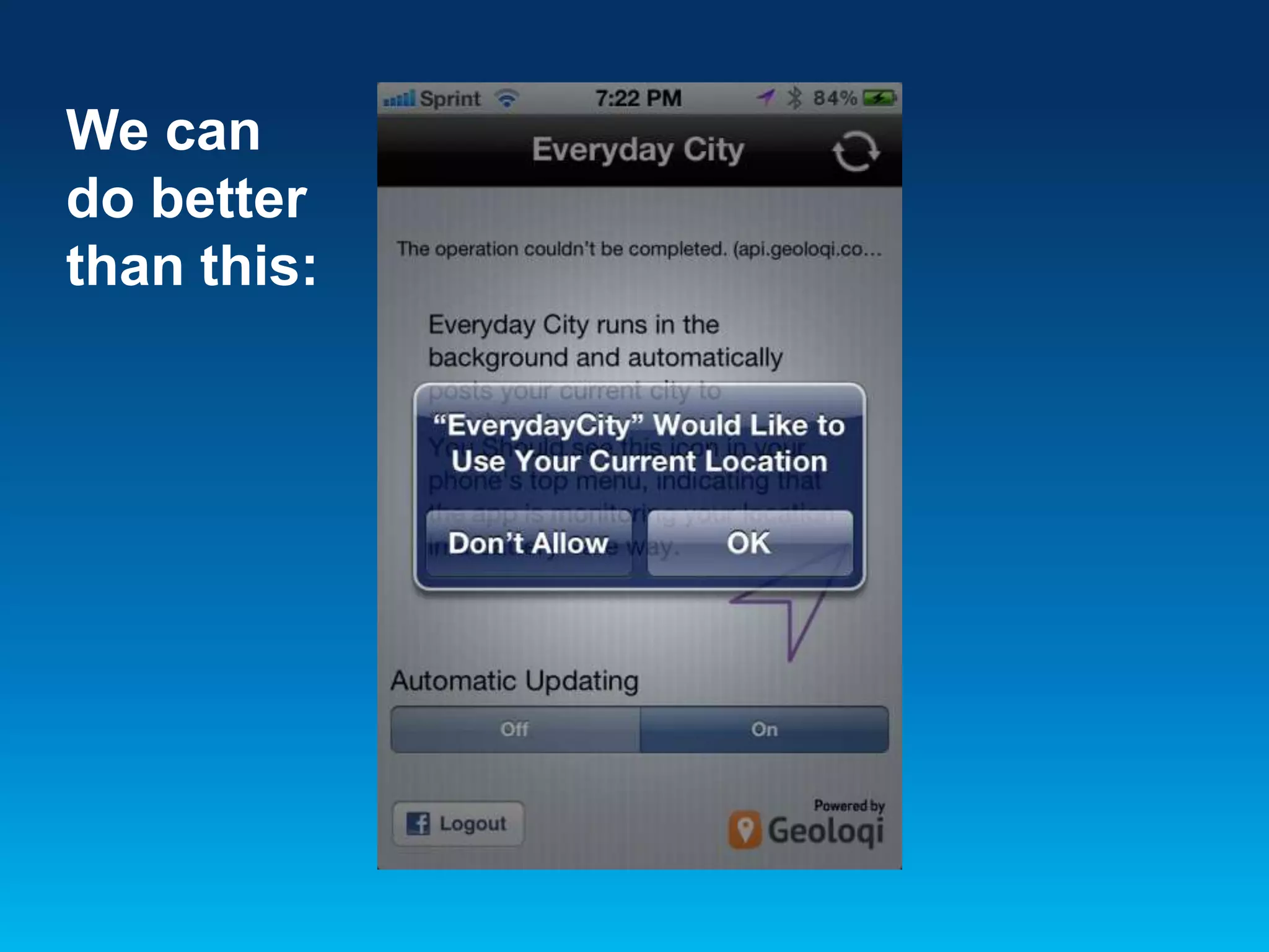 We can
do better
than this:

 