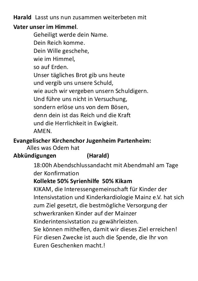 Die Freiheit nehm ich mir - Konfirmation