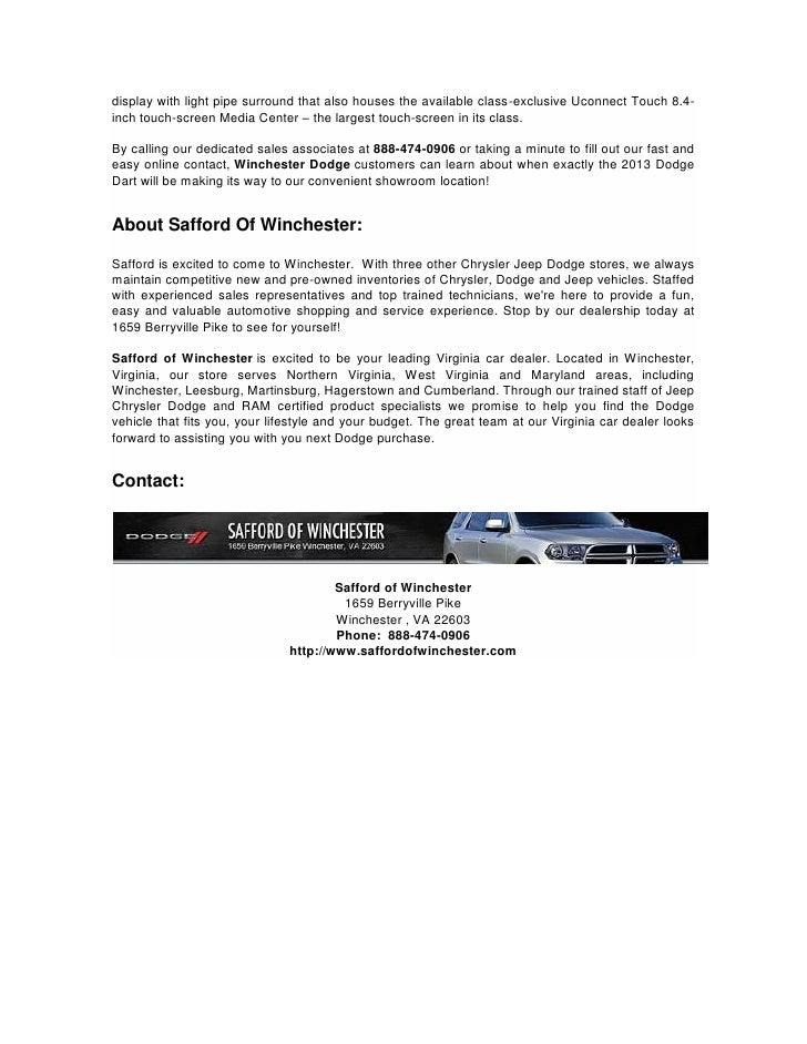 2013 Dodge Dart In Winchester