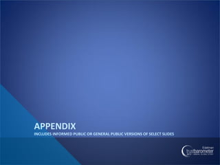 APPENDIX
INCLUDES INFORMED PUBLIC OR GENERAL PUBLIC VERSIONS OF SELECT SLIDES
 