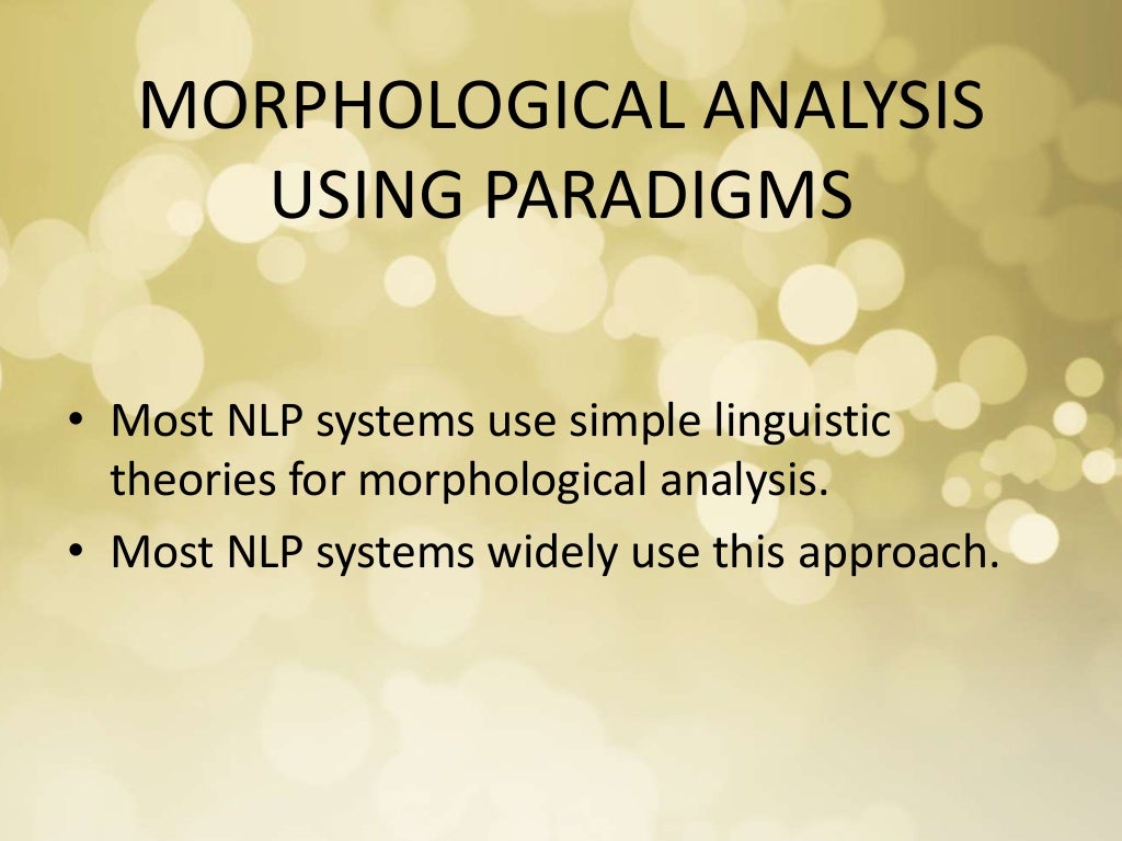 Morphological Analysis