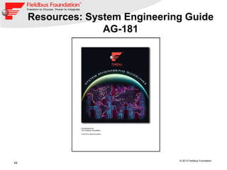 44
© 2013 Fieldbus Foundation
Resources: System Engineering Guide
AG-181
 