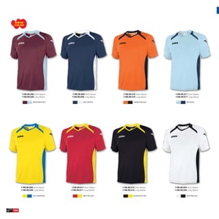 NEW
COLOR




      1196.98.026 Short Sleeve   1196.98.009 Short Sleeve   1196.98.016 Short Sleeve   1196.98.017 Short Sleeve
      1196.99.026 Long Sleeve    1196.99.009 Long Sleeve    1196.99.016 Long Sleeve    1196.99.017 Long Sleeve

                  BURGUNDY/SKY               NAVY/WHITE                ORANGE/BLACK                SKY/NAVY




      1196.98.006 Short Sleeve   1196.98.011 Short Sleeve   1196.98.015 Short Sleeve   1196.98.004 Short Sleeve
      1196.99.006 Long Sleeve    1196.99.011 Long Sleeve    1196.99.015 Long Sleeve    1196.99.004 Long Sleeve

                  YELLOW/ROYAL               RED/YELLOW                BLACK/YELLOW                WHITE/BLACK




144
 
