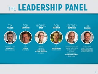 The Leadership Panel
[awaiting specific contact info from
Megan]

2

 