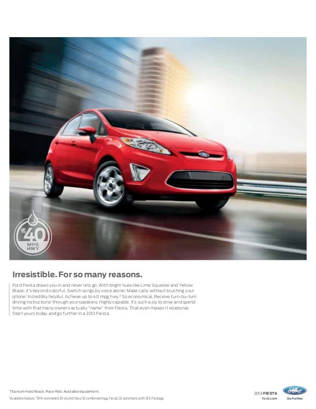 2013 Ford Fiesta Brochure WA Kent Ford Dealer