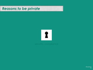 Reasons to be private
#FutureCloud
25
security, compliance
fear
greed
hunger
 