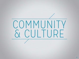 Community & Culture
Section break slide
32
 