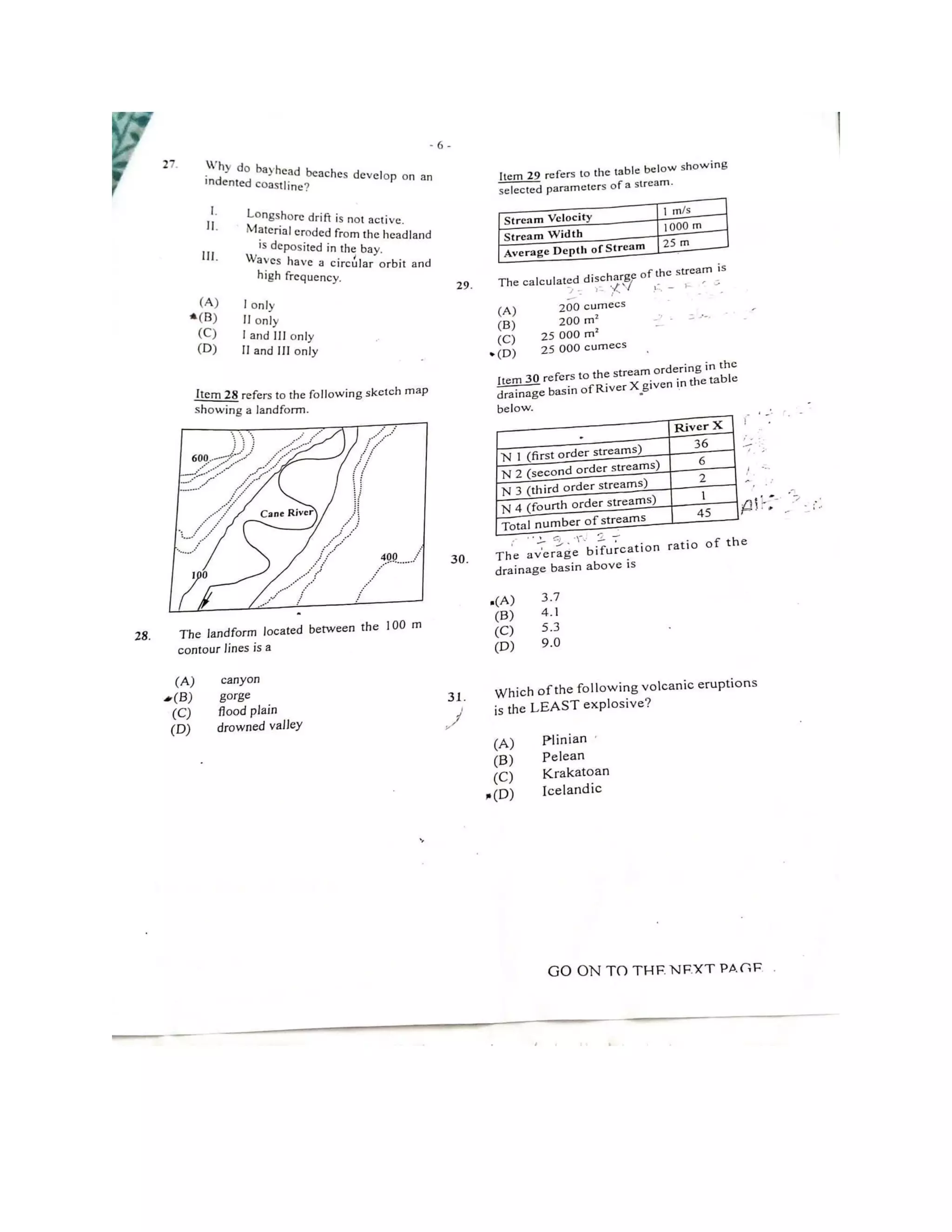 Practice multiple choice past paper for CAPE UNIT 1 Geography-2013