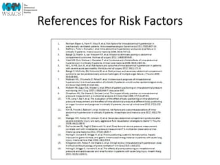References for Risk Factors
 