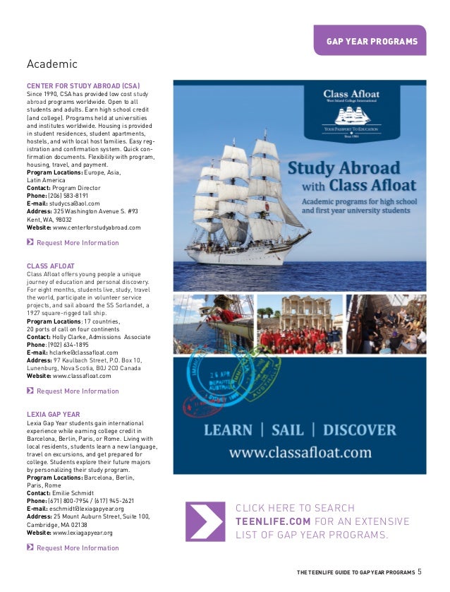 2013 Guide to Gap Year Programs