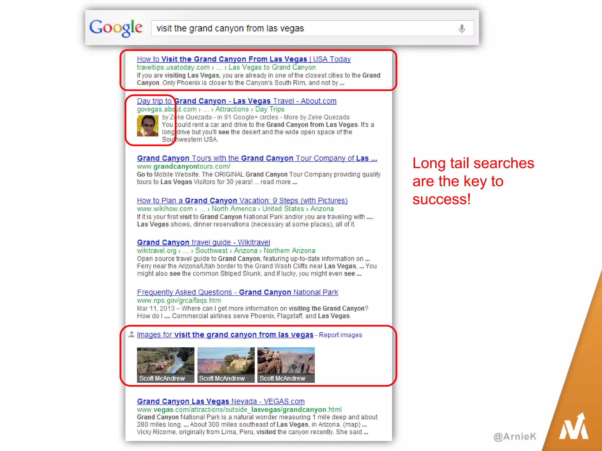 Long tail searches are the key to success!  