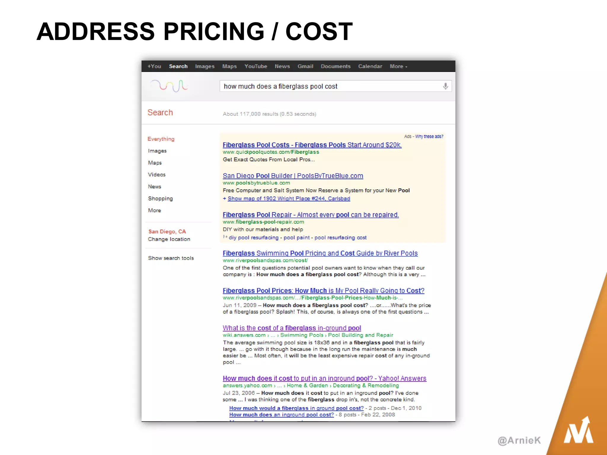 ADDRESS PRICING / COST  