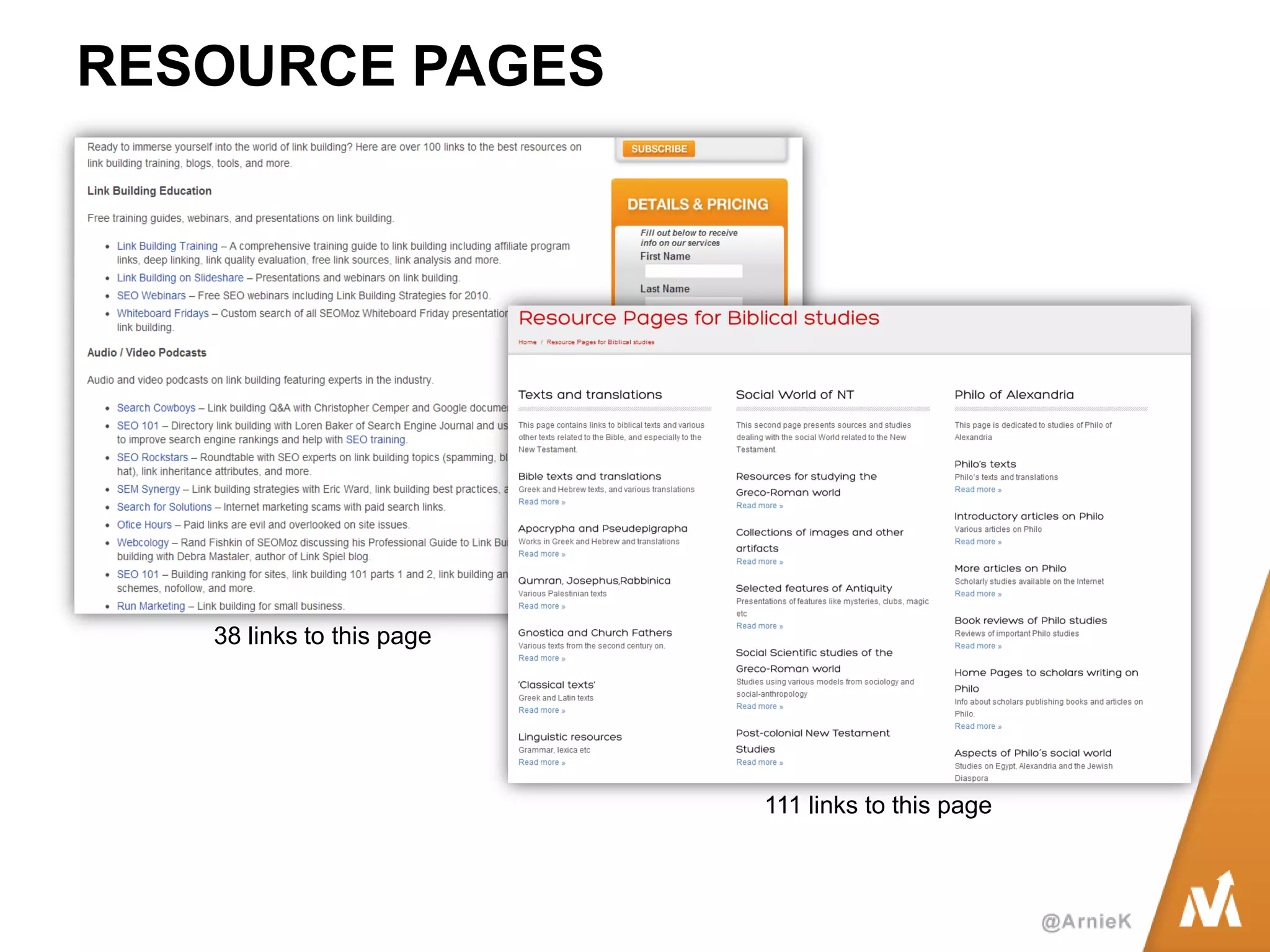 RESOURCE PAGES 
38 links to this page 
111 links to this page  