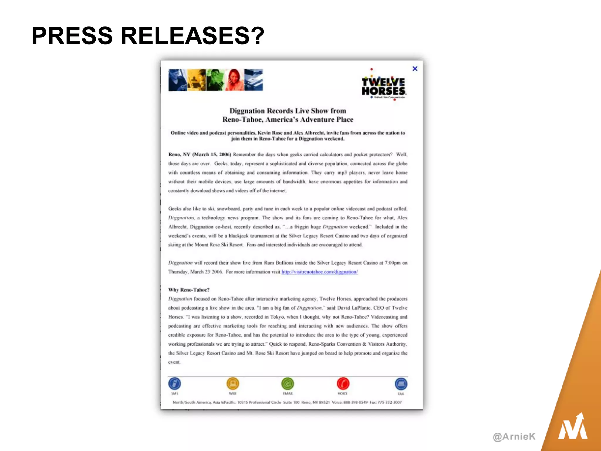 PRESS RELEASES?  