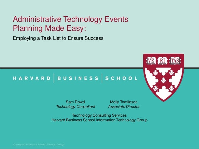 administrative technology event planning made easy 2013 harvard it s